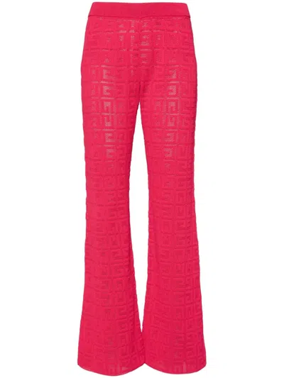 GIVENCHY LOGO INTARSIA-KNIT FLARED TROUSERS