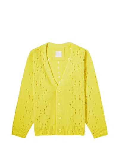 Givenchy Open Stitch Cardigan In Yellow
