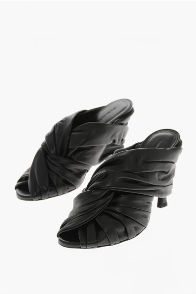 Givenchy Open-toe Leather Mules Twist With 10cm Heel In Black