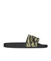Givenchy Logo-embossed Camouflage-print Leather Slides In Black