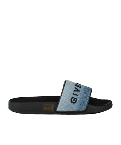 Givenchy Blue Slide Flat Pool Slides