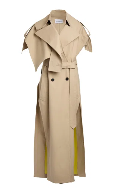 Givenchy Open-side Cotton Trench Coat In Neutral