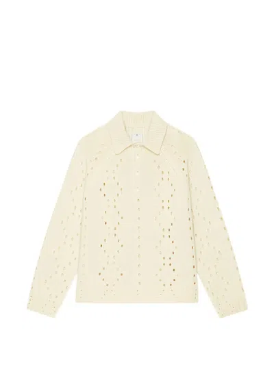 Givenchy Openwork Polo-collar Jumper In Neutral