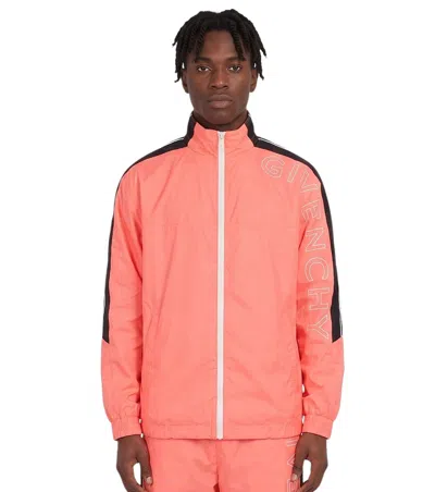 Givenchy Orange Logo Track Jacket In Pink