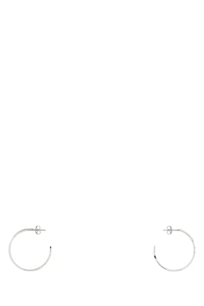 Givenchy Silver Metal  Tape Earrings In Transparent