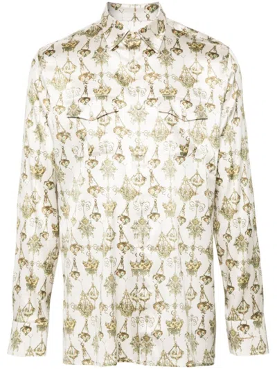 Givenchy Chandelier Printed Long-sleeved Shirt In Neutrals