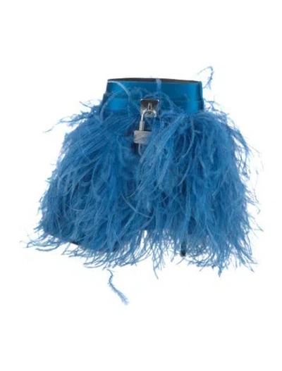 Pre-owned Givenchy Ostrich Feather Boots In Blue