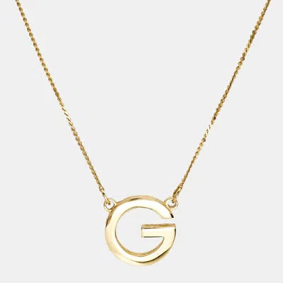Pre-owned Givenchy Oval G Gold Tone Pendant Necklace