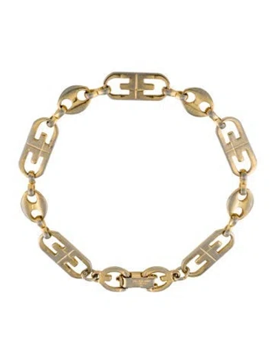 Pre-owned Givenchy Oval Logo Link Bracelet, 6.75" In Multi