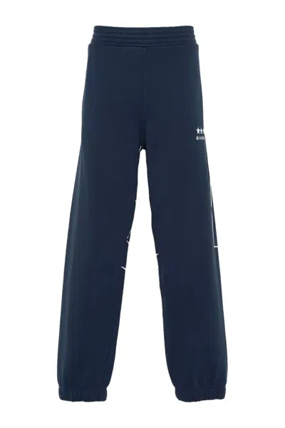 Givenchy Over Size Logo Cuffed Joggers In Blue