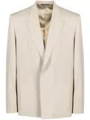 Givenchy Overlap Lapel Oversized Jacket In Grey