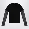 Givenchy Overlapping Lace Long-sleeved T-shirt In Black