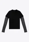 Givenchy Overlapping Lace Long-sleeved T-shirt In Black