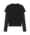 Givenchy Womens Black Brand-embroidered Mesh-sleeve Cotton-jersey T-shirt In Black