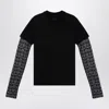 Givenchy Overlapped Slim Fit T-shirt In Cotton And Lace In Black