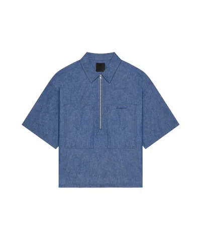 Givenchy Overshirt In Denim Chambray In Blue