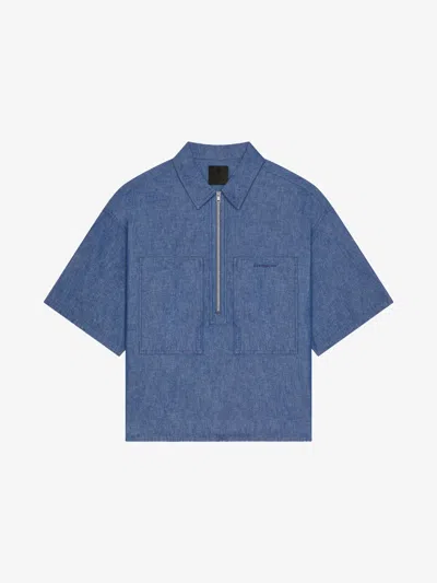 Givenchy Overshirt In Denim Chambray In Blue