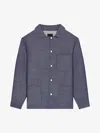 Givenchy Overshirt In Double Face Denim In Indigo Blue