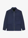 Givenchy Overshirt In Double Face Wool And Cashmere In Blue