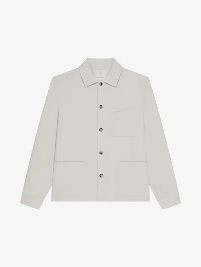 Givenchy Overshirt In Double Face Wool In Gray