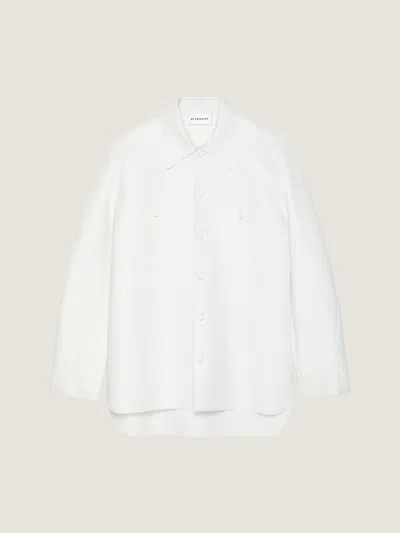 Givenchy Overshirt In Nappa Leather In White