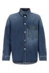Givenchy Overshirt With Collar Stand In Blue