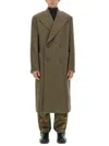 Givenchy Double-breasted Oversize Wool Coat In Green