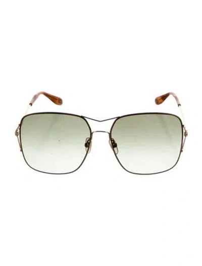 Pre-owned Givenchy Oversize Gradient Sunglasses In Gold