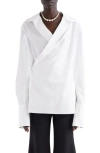 GIVENCHY OVERSIZE LONG SLEEVE COTTON WRAP TOP