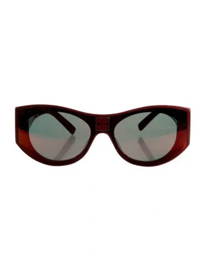 Pre-owned Givenchy Oversize Mirrored Sunglasses In Red