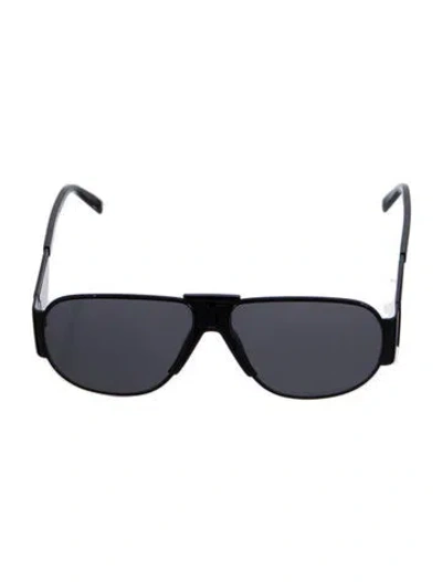 Pre-owned Givenchy Oversize Mirrored Sunglasses In Black