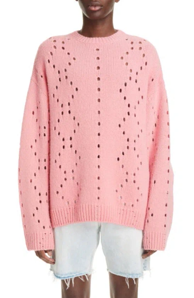 GIVENCHY OVERSIZE POINTELLE STITCH CREWNECK SWEATER