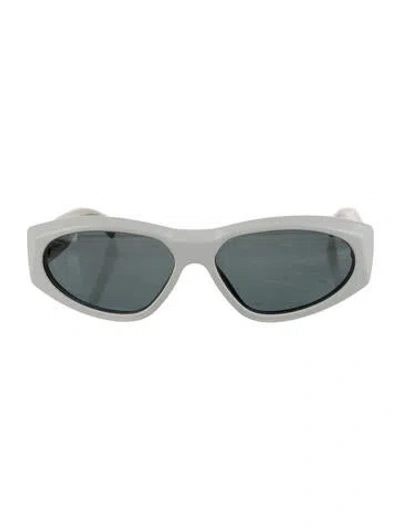 Pre-owned Givenchy Oversize Tinted Sunglasses In White