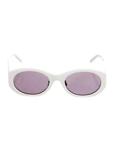 Pre-owned Givenchy Oversize Tinted Sunglasses In White