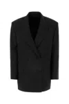 Givenchy Oversize Wool Blend Blazer With Mohair Finish In Black