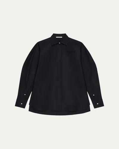 Givenchy Oversized Button-down Cocoon Shirt In Black