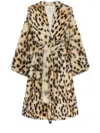 Givenchy Oversized Coat In Fur With Leopard Print