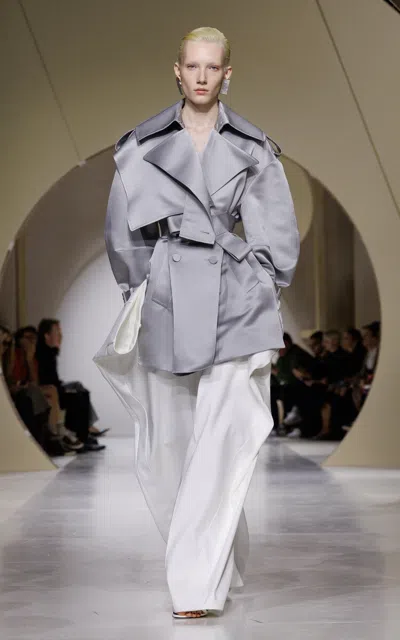 Givenchy Oversized Cotton Wide-leg Pants In Gray