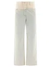 Givenchy Oversized Denim And Tweed Mixed Jeans With 4g Detail