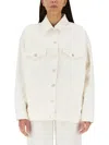 Givenchy Denim Oversize Jacket With Adjustable Hemline Straps In White