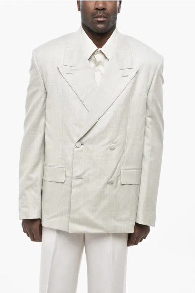 Givenchy Oversized Double-breasted Blazer With Peaked Lapels In White