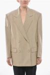 Givenchy Oversized Double-breasted Wool Blazer In Neutral