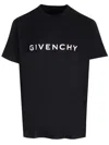 Givenchy Cotton Reverse Slim Fit T-shirt With Signature Print In Black