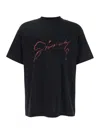 Givenchy Black Crewneck T-shirt With Logo Lettering On The Front And Maxi Logo Print On The Rear In Cotton Ma In Black