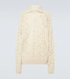 GIVENCHY OVERSIZED POINTELLE WOOL POLO SWEATER