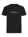 Givenchy Cotton Reverse Slim Fit T-shirt With Signature Print In Black
