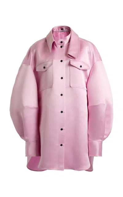 Givenchy Oversized Silk Shirt In Pink