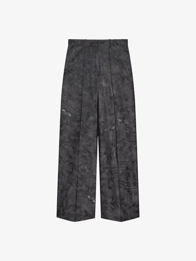 Givenchy Oversized Tailored Pants In Cat Jacquard In Black
