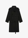 Givenchy Double-breasted Belted Trench Coat In Black