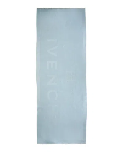 Givenchy Oversized Wool Stole With Iconic Logo Design In Blue